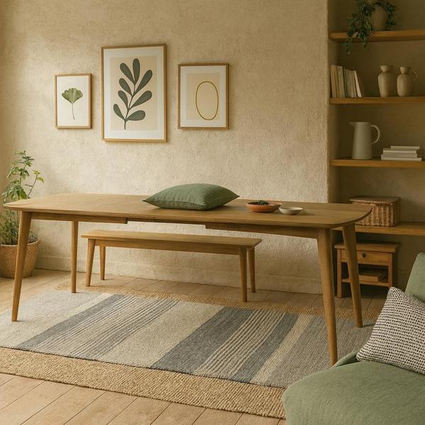 Wyld Haus Mossbloom 8 Seater Oak Extendable Dining Table