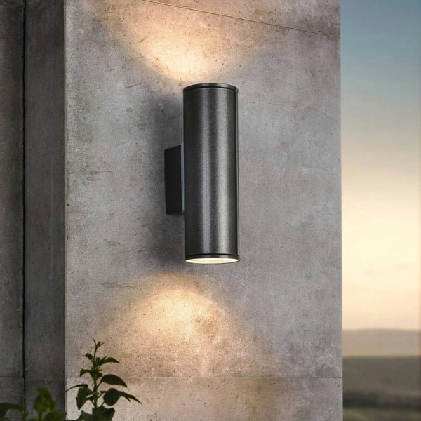 EGLO Riga 2-Light LED Up/Down Exterior Wall Light Anthracite