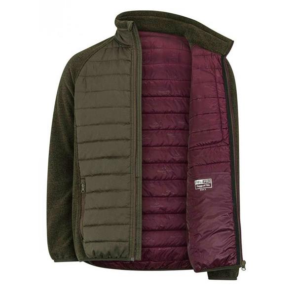 Green Hoggs of Fife melville hybrid jacket part quilted part fleece