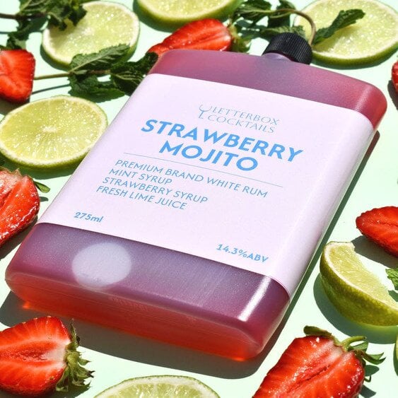 Letterbox Cocktails Strawberry Mojito Mini Cocktail | Premium Letterbox Cocktail Gift (100ml)
