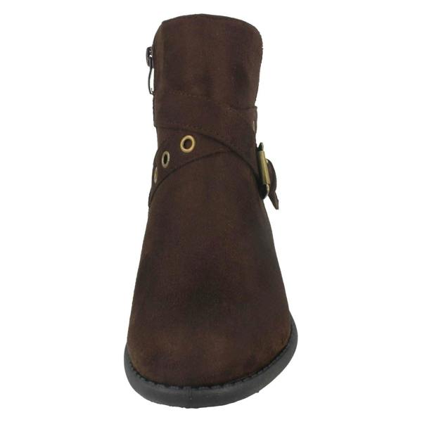 Spot On Ladies Spot On Ankle Boots With Buckle Detail