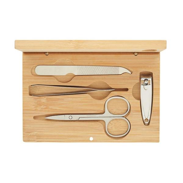 MidOcean Sewa Bamboo Manicure Set - Wood/Silver - 