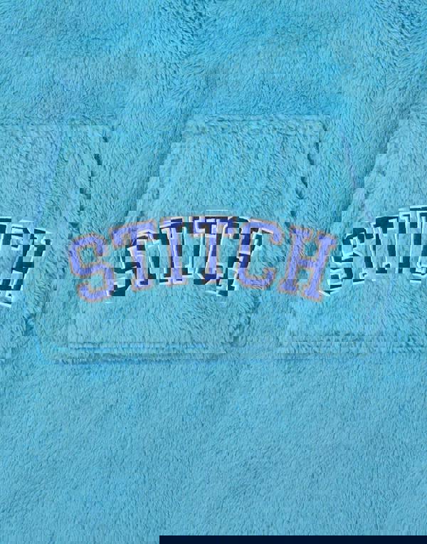 Disney Womens Blue Applique Ears & Lettering Blanket Hoodie (One Size)