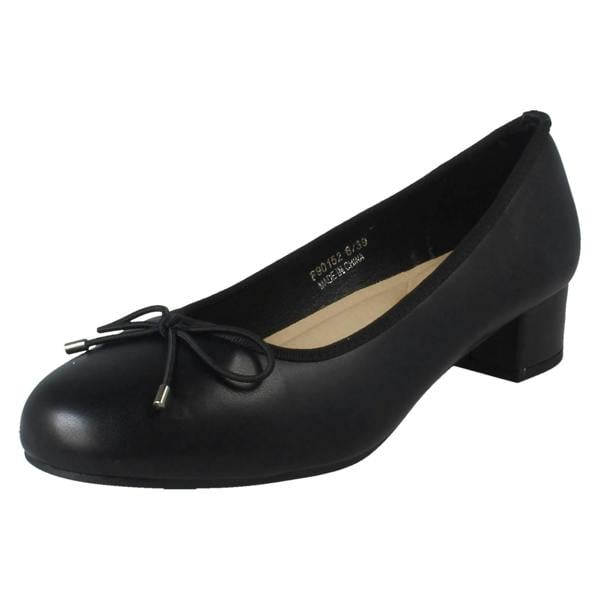 Spot On Ladies Spot On Short Heel Bow Detailed Court Shoes F90152