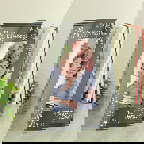 Personalised Memento Company Personalised Anniversary 6x4 Diamante Glass Photo Frame