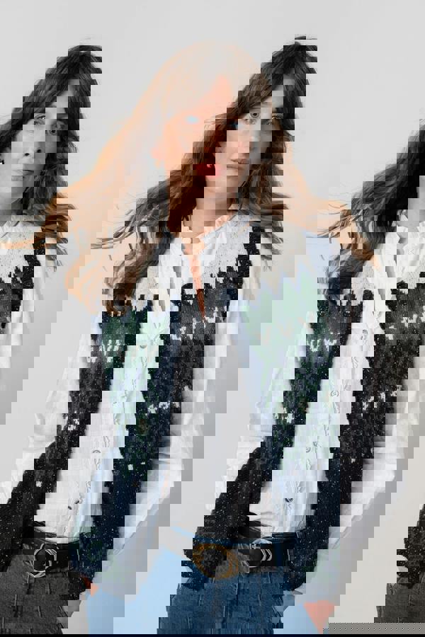 Lily & Me Suvi Fair Isle Knitted Waistcoat Pine Green