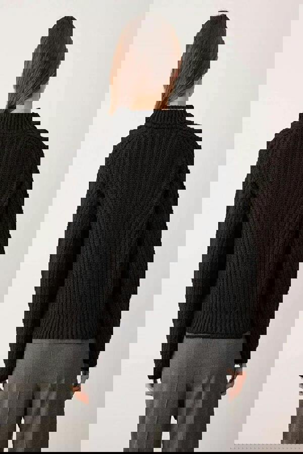 WOVCOR Soft-Textured Oversize Knit Cardigan with Zipper Detail