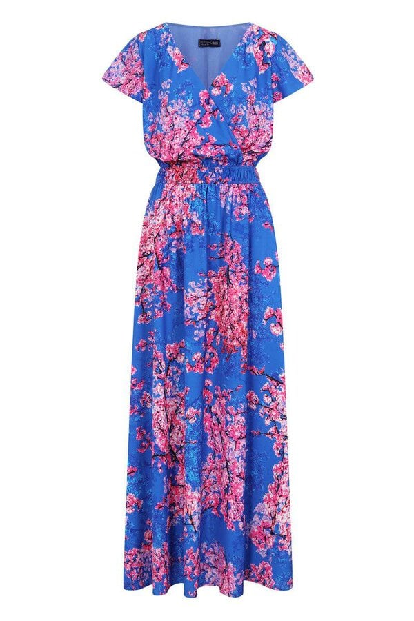 HotSquash Chiffon Mock-Wrap Maxi Dress