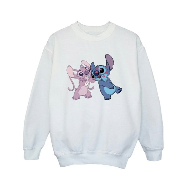 Disney Girls Lilo & Stitch Kisses Sweatshirt - White