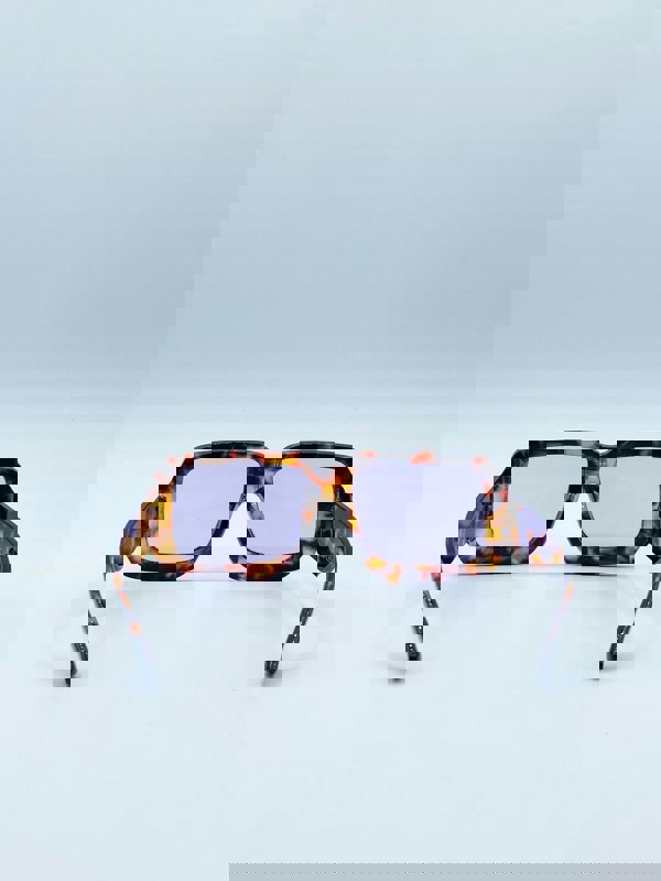 SVNX Oversized Square Frame in Brown Tortoiseshell with Purple Lenses