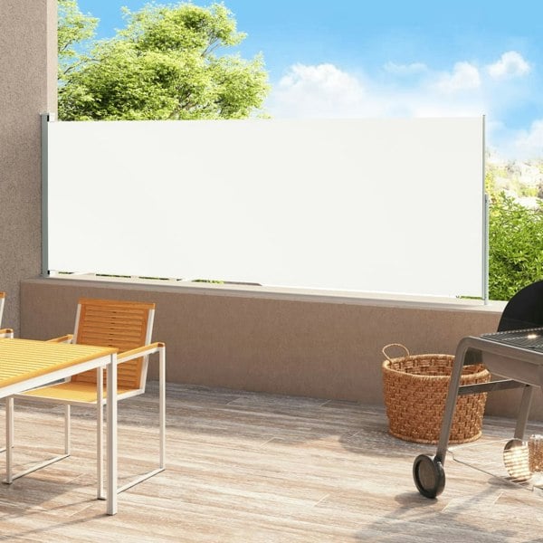 Berkfield Patio Retractable Side Awning 220x500 cm Cream