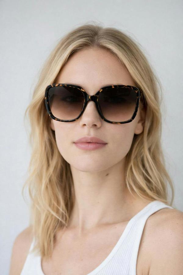 Oversized Square Sunglasses In Tortoiseshell - svnx