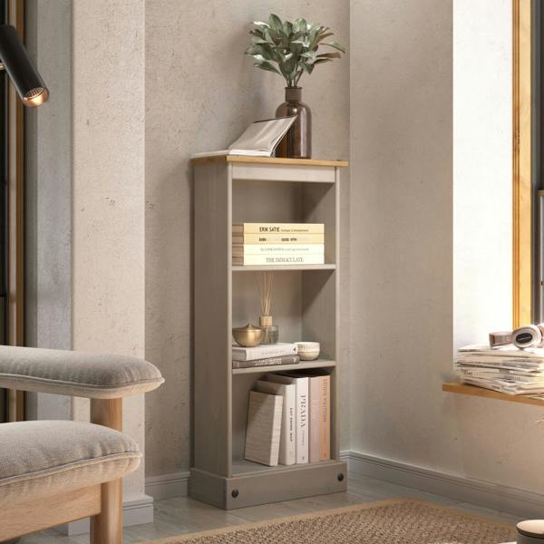 Core Products Corona Low Narrow 3-Shelf Bookcase