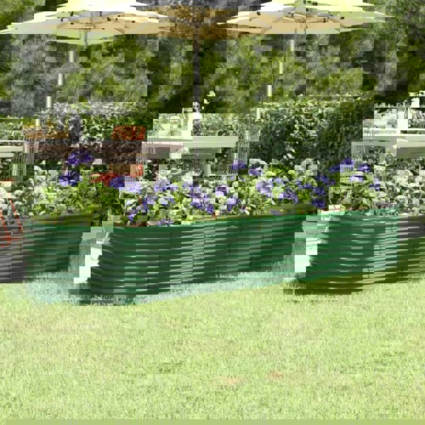 Berkfield Garden Raised Bed Powder-coated Steel 224x80x36 cm Green
