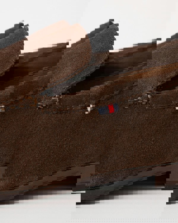 Tommy Hilfiger Flexible Suede Mens Loafer - Legacy Brown - CHO - Designer Mens Shoes