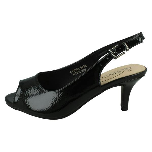 Spot On Ladies Spot On Peep Toe Buckle Sling Wide Fitting Sandals F12045