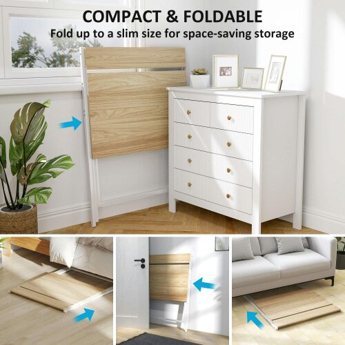 Wyld Haus Mane  81.5cm Wooden Natural Folding Desk With Raised Monitor Shelf