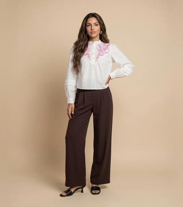 Urban Bliss Pink Embroidery Shirt