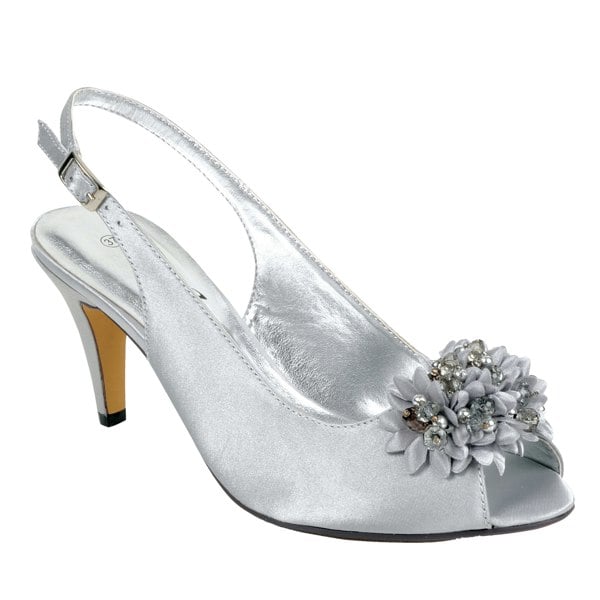 Lunar Womens/Ladies Sabrina Corsage Court Shoes - Grey