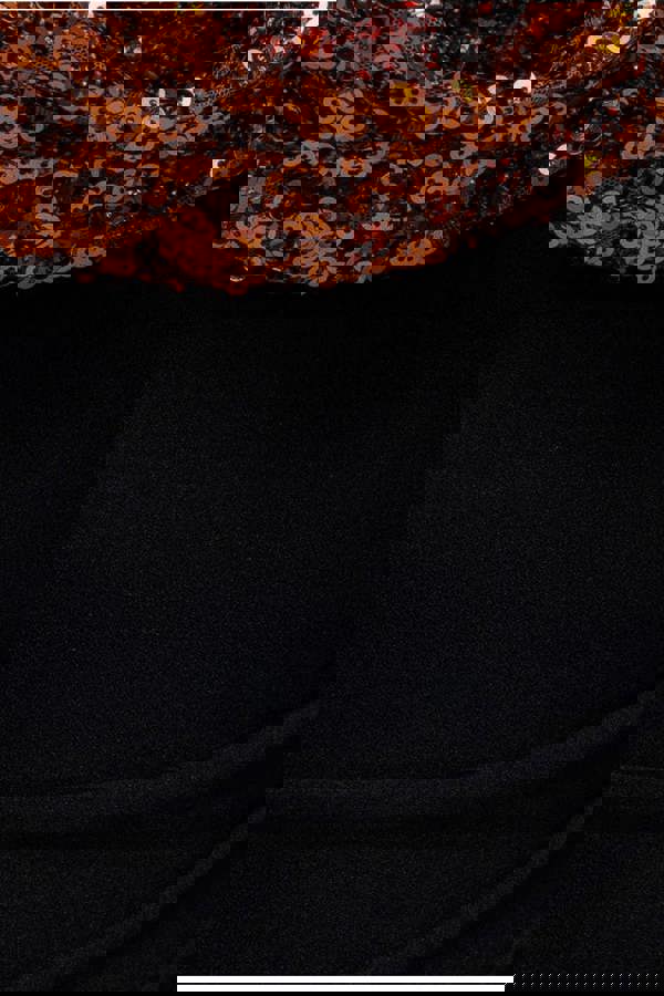 Cowl One Shoulder Contrast Sequin & Scuba Crepe Maxi Dress - Bronze DR4815