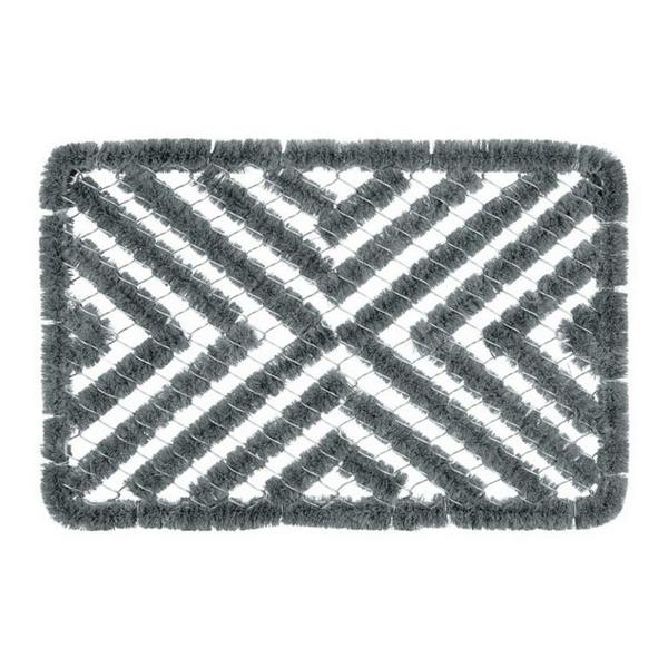 Groundsman Wire Rectangular Boot Scraper Mat - Grey/Silver - 