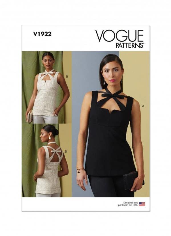 Vogue Sewing Pattern 1922, Tops for Women, A5 (6-8-10-12-14) - Intermediate