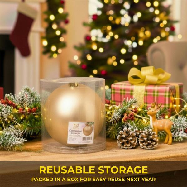 25cm Matte Champagne Christmas Bauble for Elegant Festive Tree and Home Decoration image 4