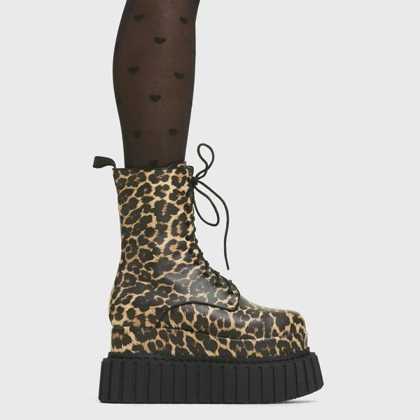 Lamoda Jungle Queen Brown Leopard Flat Shoes with Cushioned Comfort Stylish