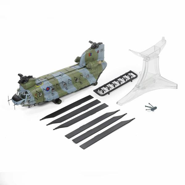a model helicopter with parts