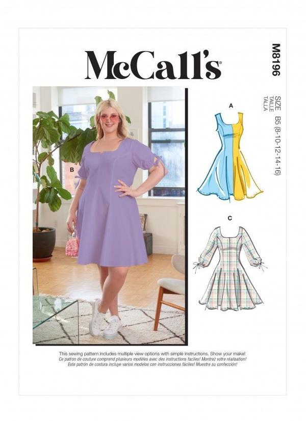 McCalls 8196 Paper Sewing Pattern – Women's Dress, Easy