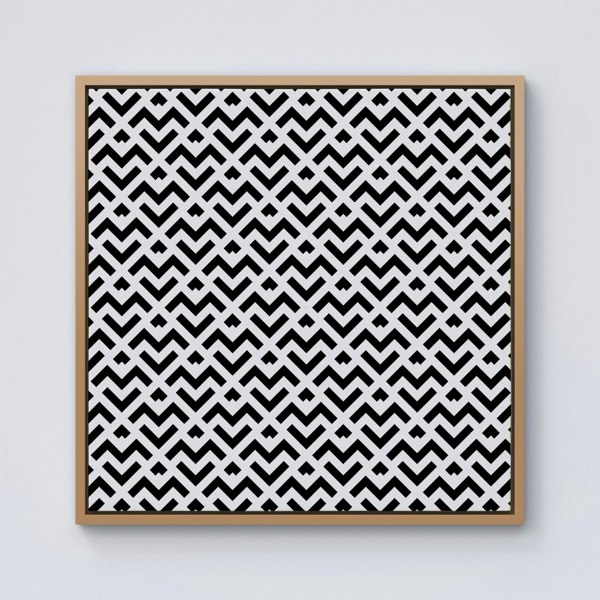 Warren Reed Black And White Abstract Pattern Framed Canvas