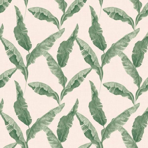 Furn Plantain Wallpaper - Teal/Blush - 