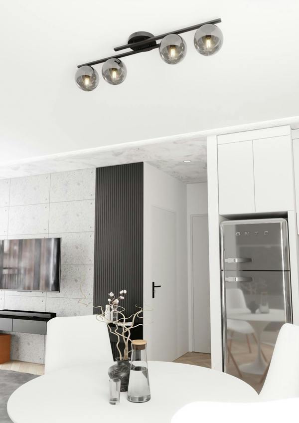 Emibig KAIRO Ceiling lamp 4 x E14 Black with Graphite Shade