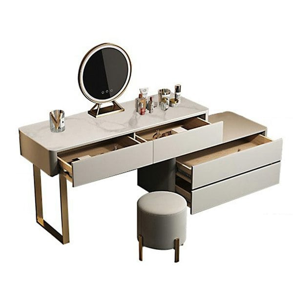 Maynard Dressing Table With Sideboard With LED Mirror-Weilai Concept-Weilai Concept