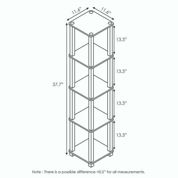 WALPLUS Turn-S-Tube 5-Tier Corner Square Rack Display Shelf with Square Tube, Americano/Black perfect for organized storage and display