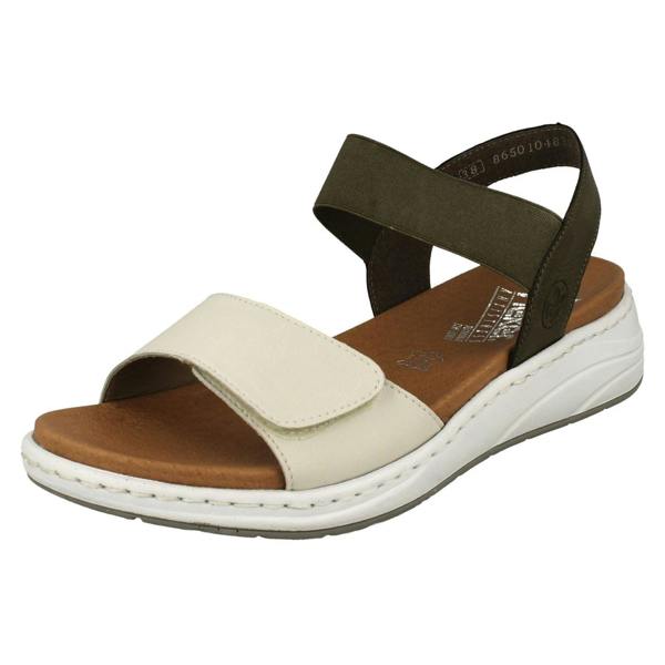 Rieker Ladies Rieker Wedge Heeled Strappy Sandals 64300