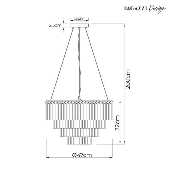Pagazzi Lighting Seraphina Tiered Glass Chandelier