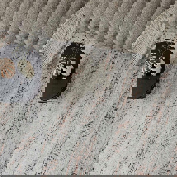 abstract rug, terra-cream colours, anti-allergic, and non-static properties