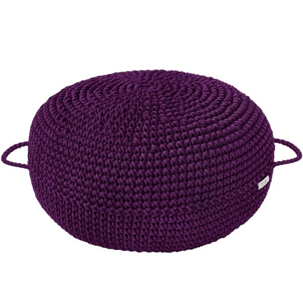 Zuri House Crochet ottoman | AUBERGINE