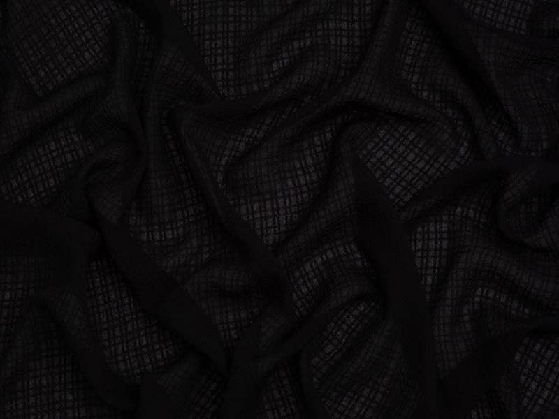 Minerva Core Range Crinkle Texture Seersucker Voile Fabric - Checks Design Dressmaking Fabric, 145 cm / 58" Wide - per metre