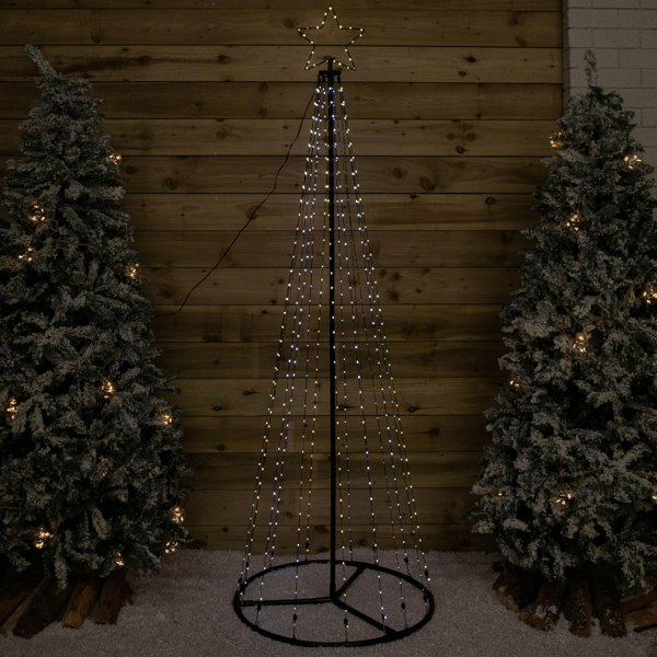 Samuel Alexander 1.4m Light up Christmas Pyramid Cone Tree with 308 White & Warm White LEDs