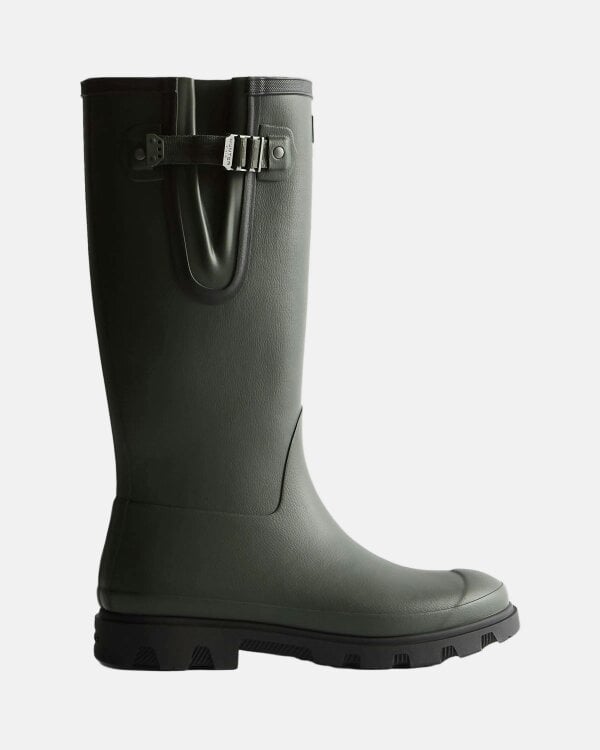 Hunter Unisex Downpour Adjustable Boot - Dark Olive/Black