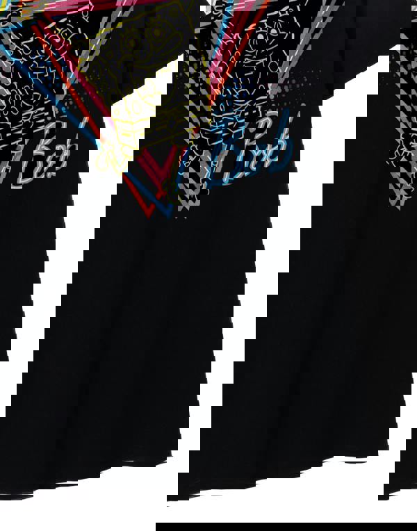 SpongeBob SquarePants Womens Black 80's Neon Short Sleeved T-Shirt