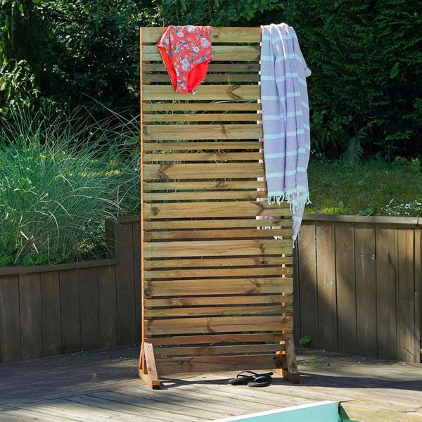 Cerland Lign Z Wooden Privacy Screen 1.8m Modern Slatted Outdoor Timber Panel