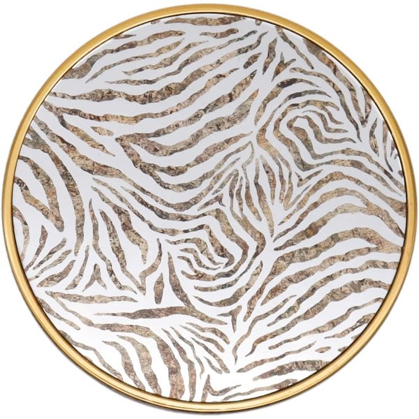 Maison des Cadeaux Rectangle Zebra Print Tray and Drink Coasters Set