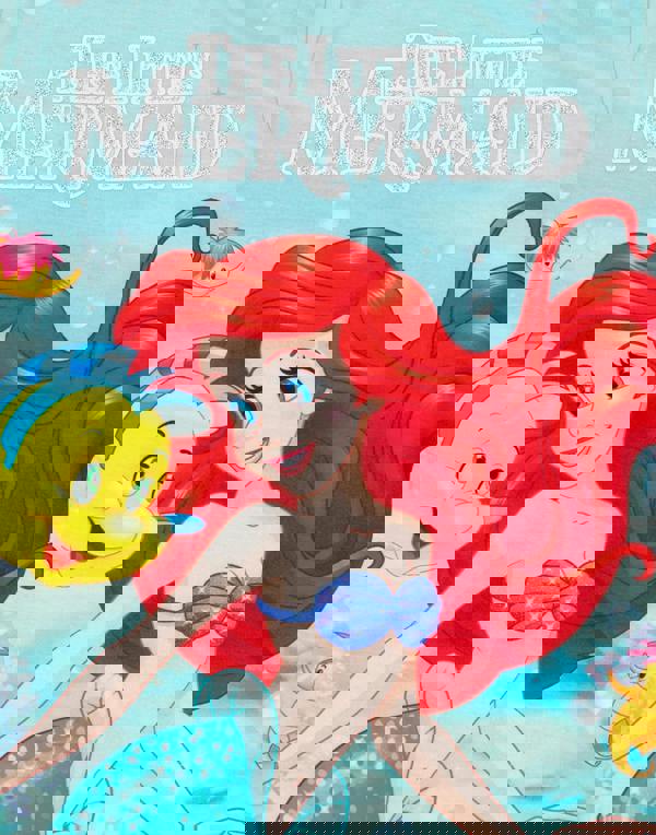 Disney Little Mermaid GirlsBlue Ariel, Flounder Character Print Short Sleeve Short Leg Pyjama Set