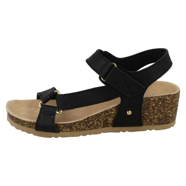 Down to Earth Ladies Down To Earth Mid Wedge Ankle Strap Sandals