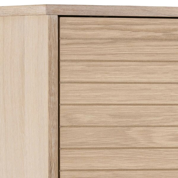 Wyld Haus Nakskov White Oak Wood Panelled Cabinet 2 Doors 4 Shelves