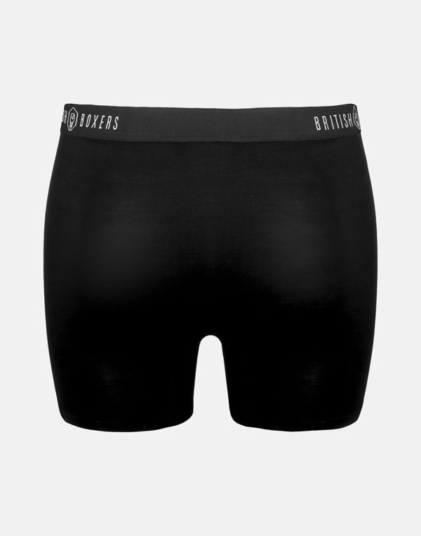 British Boxers Multipack 4 Pairs of Men's Bamboo Stretch Trunks - Coal Black