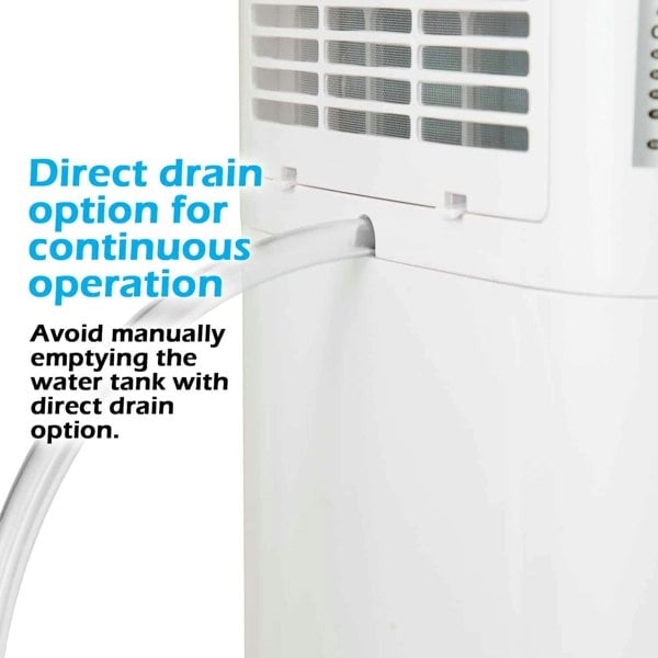 PureMate 10 Litre Dehumidifier with Continuous Drainage Hose